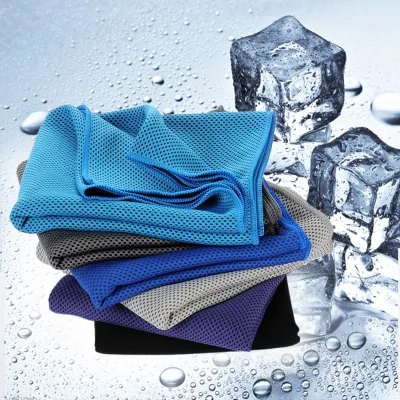 Factory Direct Printed Logo Cooler Towel Instant Refreshing Cooling Towel with Drawstring Pouch