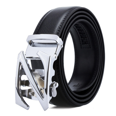 Custom Genuine Leather Alloy Buckle Ratchet Belt for Men Can Print Logo 110cm 3.45cm Width