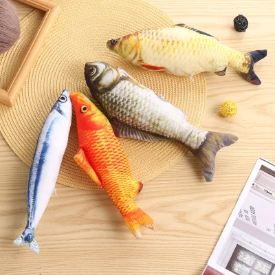 Realistic Mint Fish Plush Catnip Toy Soft Interactive Chew Toy for Cats Teething Play and Entertainment