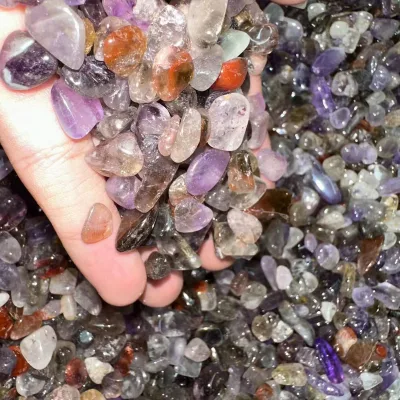 Aura Natural Crystal Gravel Light Chips Grey Moon Stone Chips in Different Materials for Home Decoration and Gifts