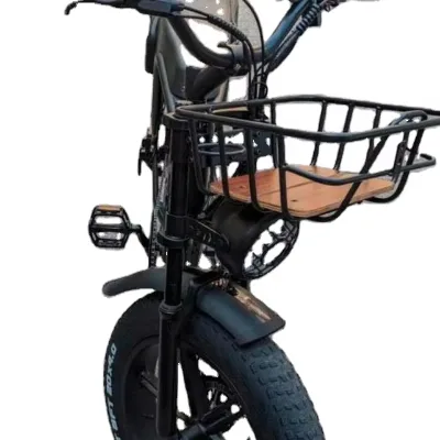 High Quality Bicycle Accessories Front Basket Thicken Wood Basket Steel Bike Front Basket for OUXI V8 H9