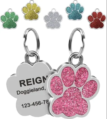 Metal Street Cool Dog Tag Necklace Engraved Stainless Steel Dog Tags Pendant Enamel Print Name Id 3D Custom Dog Tag