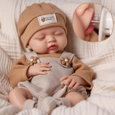 Babeside Nancy 16 Inch Realistic Silicone Sleeping Baby Little Infant Girl Retaining Pacifier