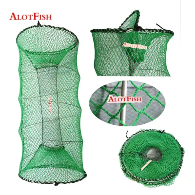 PE Knotless Spring Fishing Traps 70cm Diameter Green Color  70x130cm Size Fishing Trap