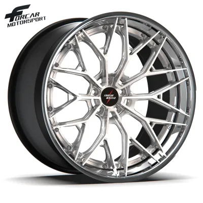 Monoblock 2-Pcs Forged Aluminum New Custom Design Alloy Wheel With Polished Inner Lip Design