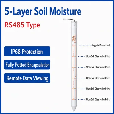Tube-type Soil Detector,depth Conductivity,temperature and Humidity,PH Smart Agriculture,remote Wireless 4G Soil Moisture Sensor