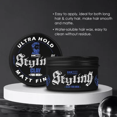 Custom Label Styling Clay 2 Strong Maintenance Natural Organic Men Hair Styling Clay 100G