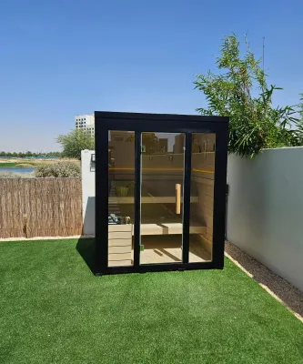 Customized Large-sized Cedar Wood Portable Movable Modern Sauna House Family Garden Villa Apartment Outdoor Steam Room