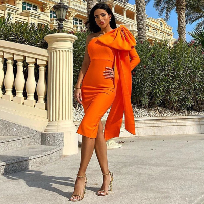 Women One Shoulder Bandage Party Dresses