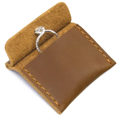 Wholesales Designer Mini Open Card Holder Custom Logo Coin Jewelry Packaging Earphone Cable Pouch Necklace Gift Leather Ring