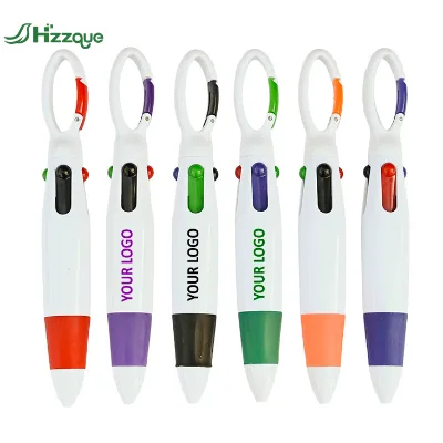 Custom Shuttle Carabiner Keychain Top Pens Assortment Retractable Multicolor Neon Buckle Clip Ballpoint Pens with Logo