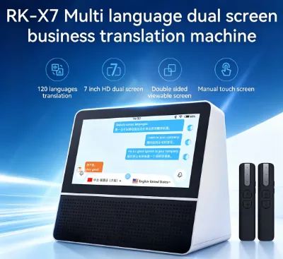 Desktop Dual Screen Translation 120 Language Two Way Instant Speech Language Translation Device Wearable