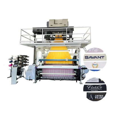 Fashion Automatic Customized Weaving Slitting Printer Machine Knitting for China Cut Fabric Iron Logo China Woven Label Machine