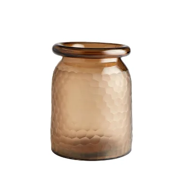 Custom Made Honeycomb Shaped Amber Glass Honey Jar