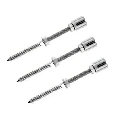 Versatile Stainless Steel Wall Trellis Screw with Galvanized Finish Wire Rope Anchor and Clamp for Climbing Plants