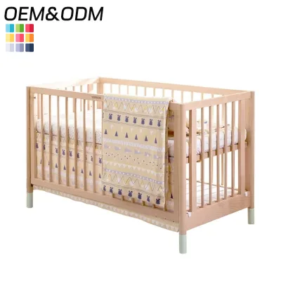 Factory Custom Baby Wood Crib with Wardrobe Multifunction Baby Furniture High Quality Solid Wooden Baby Wood Crib Set