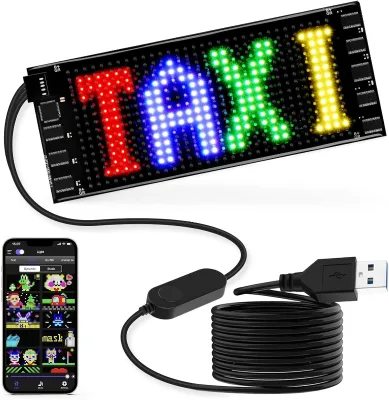 BOSHUO Flexible LED Matrix Panel USB 5V Bluetooth Controlled Programmable Scrolling LED Sign for Car Elevator for DIY Video