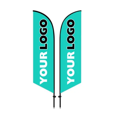 Factory Direct Custom Size Feather Flag for Outdoor Advertising Flying Design Pole Nail Cross Base Promotional Flags Banners