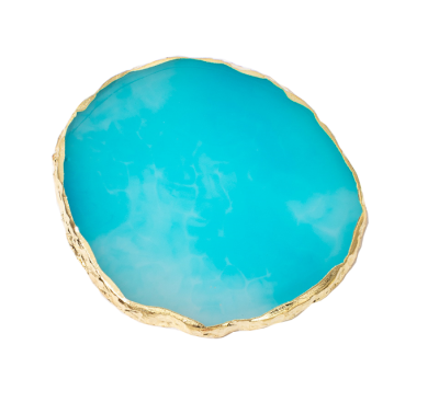 Gilded Edge Resin Nail Art Stone Nail Color Palette Acrylic Gel Polish Holder Nail Drawing Color Paint Dish