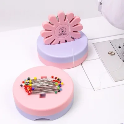 Multifunctional Flower Shape 2 in 1 Sharp Thread Cutter Magnetic Needle Holder Portable Needlepoint Tool Embroidery Craft