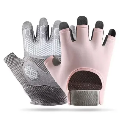Unisex Wear-resistant Anti-slip Gym Weightlifting Half Finger Breathable Mesh Shock-absorbent Training Sports Gloves