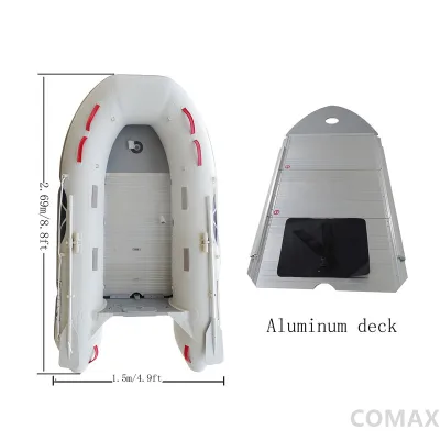 Durable PVC Inflatable Boat for Carp Fishing, Compact Fishing Dinghy for 2-3 Persons