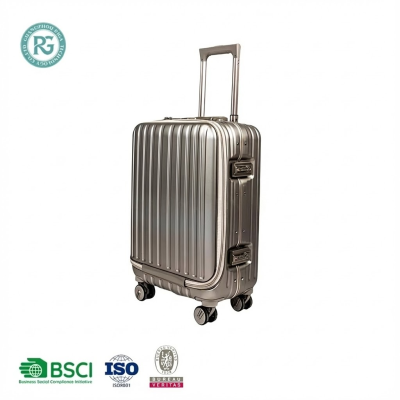 Custom 20 24 28 Portable Large Capacity Carry Durable Fashionable PC Aluminium Frame Hard Shell Business Travel Classic Simple