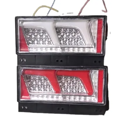 Super Bright Heavy Truck LED Rear Combination Light with Red & White Lights 12-24V Universal Fitment HN-664