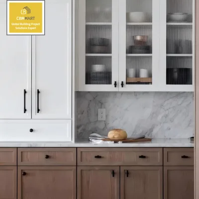 CBMMART Modern Slim Shaker Kitchen Cabinet | Artificial Marble Countertop & Faucet | Plywood Carcass Modular Custom Free Design
