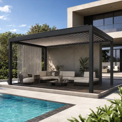 Stable Aluminum Gazebo Anti UV Weather Resistant Pavilion Outdoor Courtyard Leisure Shelter No Extra Maintenance Required