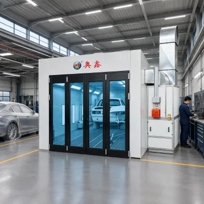 CE Certified Retractable Paint Booth, Top Filter LED Lighting Dry Filter Furniture Spray Booth for Workshop