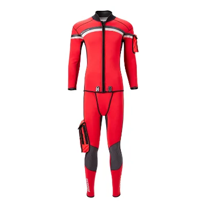Wet rescue suit made of chloroprene rubber- split