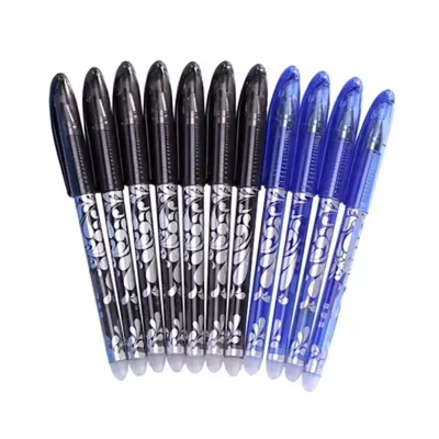 Wholesale New Design Blue Black Red Ink Gel Pen with Smooth Writing Rubber Erasable Blue Black Cover Black Neutral Gel Pen