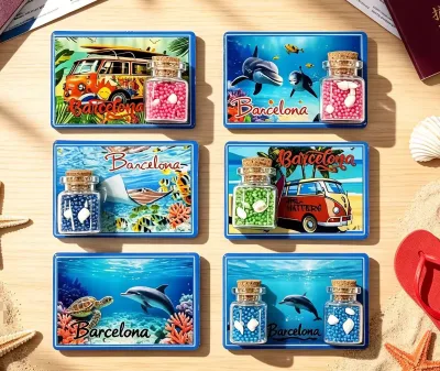 Cute Eva Eco-Friendly Drift Bottle Fridge Magnet Travel Souvenir Collection Decorative for Home Kitchen Decoration