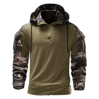 Camo Tactical Pullover Hoodie Men Women Vest Compatible Training Uniform Tops