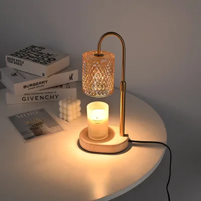Wholesale Wood Glass Art Aromatherapy Wax Melting Candle Warmer Indoor Tabletop Multi-Plug Timing Dimming Night Light Bedroom