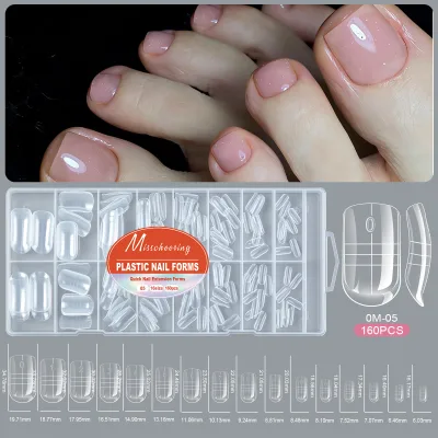 Custom Logo 160pcs ABS Dual Nail Forms Square Almond Stiletto Quick Extension for Acrylic UV Gel Manicure Salon Art