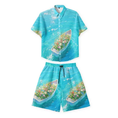 Custom Cartoon Wholesale t Shirts Short Set 2 Piece Set Mens t Shirt and Shorts Sets Oversize T Shirt