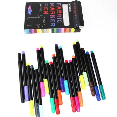 20 Colors Textile Marker Permanent Washable T-Shirt Fabric Marker