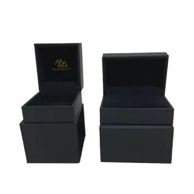 Wholesale Pendant Double Doors Thin Engagement Custom Diamond Ring Earring Storage Box Jewelry Box Costume Jewelry Packaging
