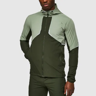 Hot Sale Custom Logo Men's Stand Collar Zipper Polyamide Waterproof Softshell Windproof Jacket for Outdoor Sports Training