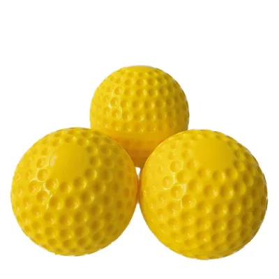 Outdoor Sport 9inch 12inch Pitching Machine PU Solid Yellow Dimpled Baseballs Softball for Hitting Training Bamboo for Practice