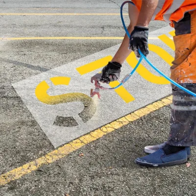 32"x82" Outer Size 1mm Thickness Foldable Silicone Reusable STOP Pavement Marking Template