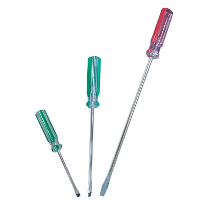 Magnetic Nickel Finish Mini Screwdriver 6mm Slotted Flat Tips 3 Inch Steel Shaft Plastic Handle 3 Year Warranty Repair Home