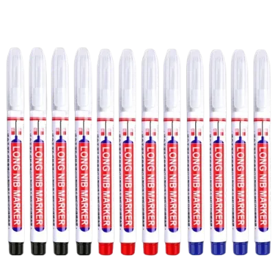 20MM Long Head Deep Reach Markers Black Colored Ink 1mm Multi-Purpose Hole Marker Pen Paper Decoration Permanent Sample Offered