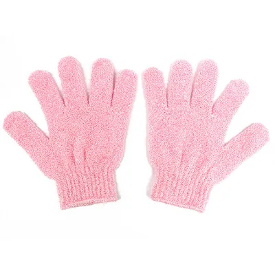 Custom Nylon Five Fingers Mitt Massage Dead Skin Remover Body Exfoliator Gloves Body Scrubber Shower Exfoliating Bath Gloves