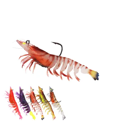 Hot Sale New Luminous Wood Shrimp With Noise Balls Squid Jig Fishing Wood Luminous Octopus Fishing Hard Plastic Fish Shrimp Lure
