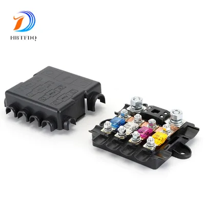 4-Way Mega Fuse Components High-Density Automotive Plastic Fuse Holder with Through Hole Mounting