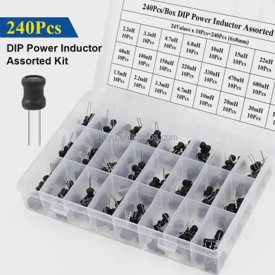 240PCS/Box DIP Power Inductor Assorted Kit 24value*10pcs=240pcs 6x8mm 2.2uH-100mH