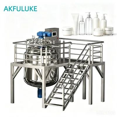 Stainless Steel Vacuum Liquid Mixing tank for Chemical Cream Soap Cosmetics Production Heating and Stirring Pot